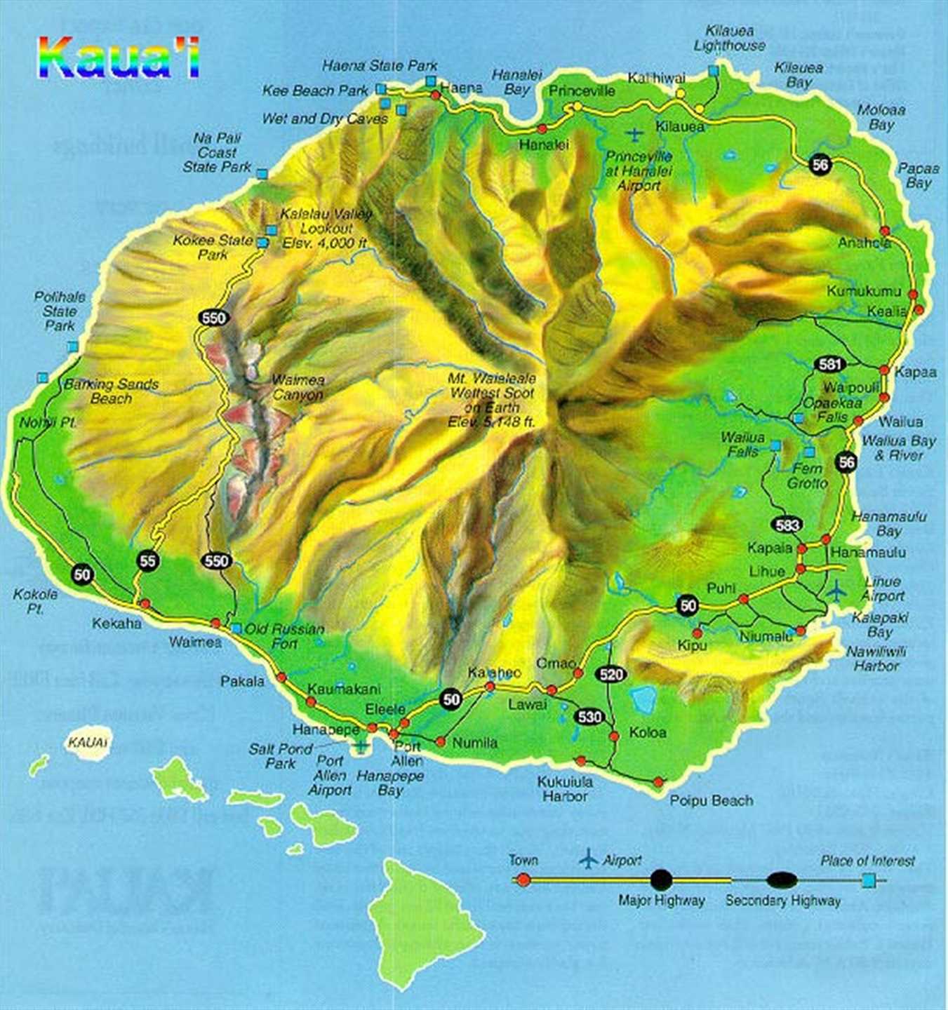 Остров Кауаи на карте